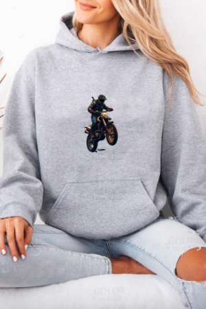 Coxcarrentals Adventurer Motorbike Focused Graphic Hoodie