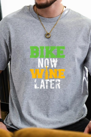 Coxcarrentals Bike Now Wine Later Cycling T-Shirt