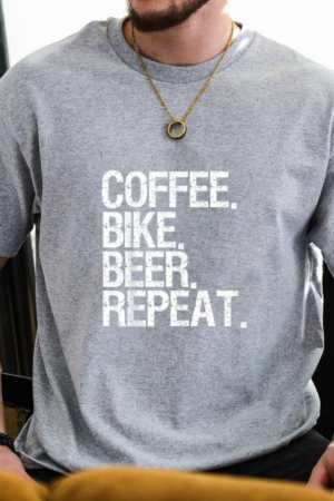 Coxcarrentals Coffee Bike Beer Repeat Drinking Beer T-Shirt