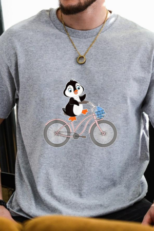 Coxcarrentals Penguin Graphic On Bike T-Shirt