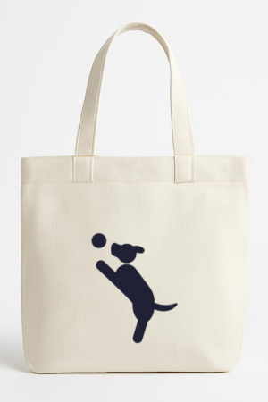 Coxcarrentals Silhouette Of A Dog Player Jumping Canvas Tote Bag