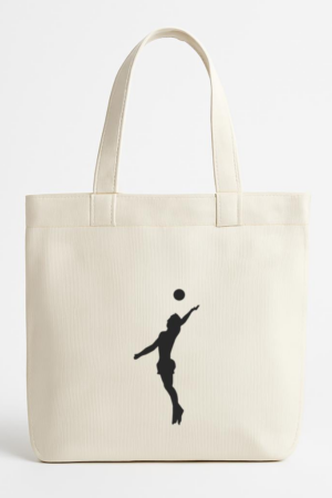 Coxcarrentals Simple Volleyball Serve Silhouette Canvas Tote Bag
