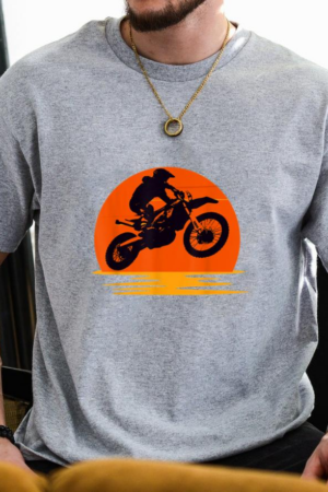 Coxcarrentals Sunset Dirt Bike Rider Graphic T-Shirt