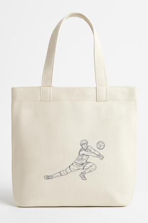 Coxcarrentals Volleyball Player Character Hand Drawn Canvas Tote Bag