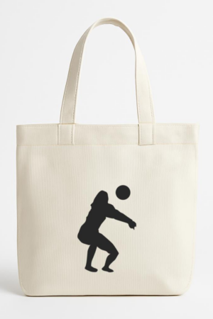 Coxcarrentals Volleyball Player Dig Silhouette Canvas Tote Bag