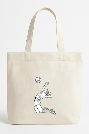 Coxcarrentals Volleyball Player Female Spiking Stroke Canvas Tote Bag
