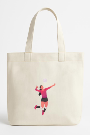 Coxcarrentals Volleyball Player Flat Canvas Tote Bag