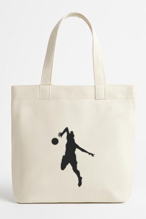 Coxcarrentals Volleyball Player In Attack Position Silhouette Canvas Tote Bag