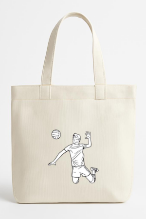 Coxcarrentals Volleyball Player Male Spiking Stroke Canvas Tote Bag