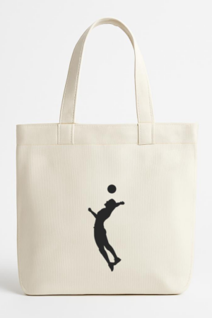 Coxcarrentals Volleyball Serve Silhouette Canvas Tote Bag