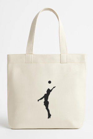 Coxcarrentals Volleyball Spike Silhouette Canvas Tote Bag