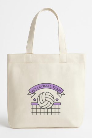 Coxcarrentals Volleyball Team Ball Net Colored Badge Sticker Canvas Tote Bag