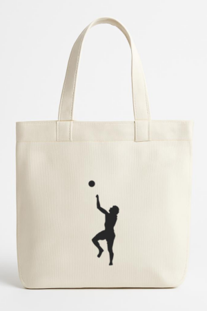 Coxcarrentals Volleyball Toss Silhouette Canvas Tote Bag