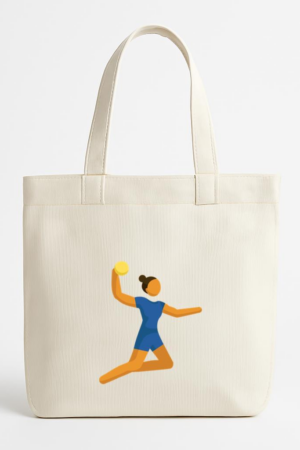 Coxcarrentals Woman Playing Volleyball Posing Flat Canvas Tote Bag