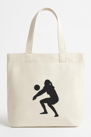 Coxcarrentals Woman Volleyball Player Silhouette Canvas Tote Bag